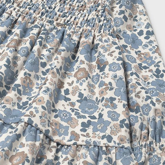 Mayoral Printed velvet dress Blue bell 2909k