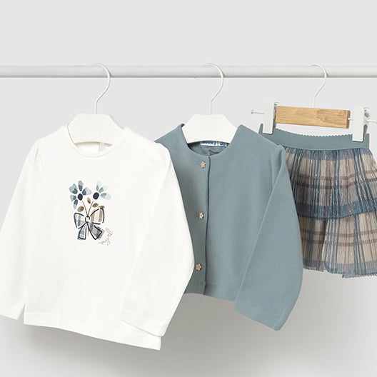 Mayoral 3 piece skirt set Blue bell 2922
