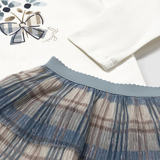 Mayoral 3 piece skirt set Blue bell 2922