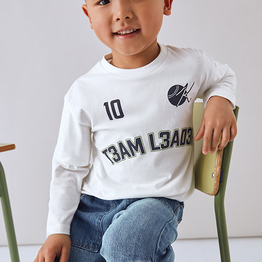 Mayoral L/s "team" shirt Cream 4075