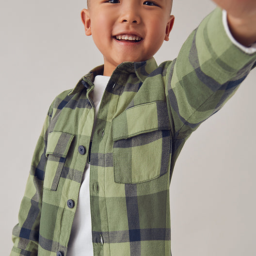 Mayoral Checked overshirt Olive 4123