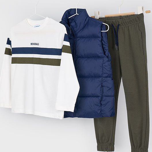Mayoral Pant t-shit vest set Blue-olive 4607