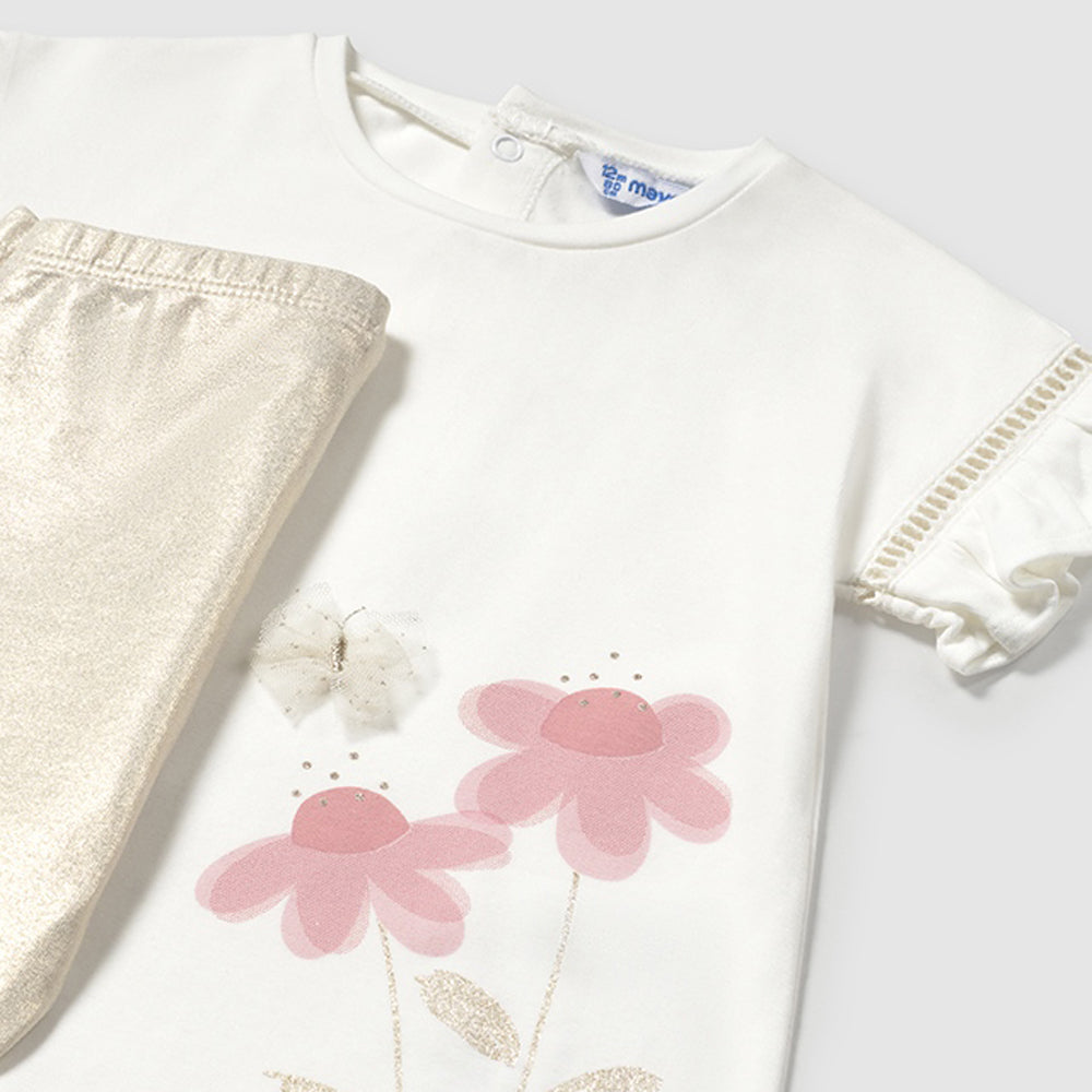 Mayoral Baby Girls Legging Set Dressy Bone 1734