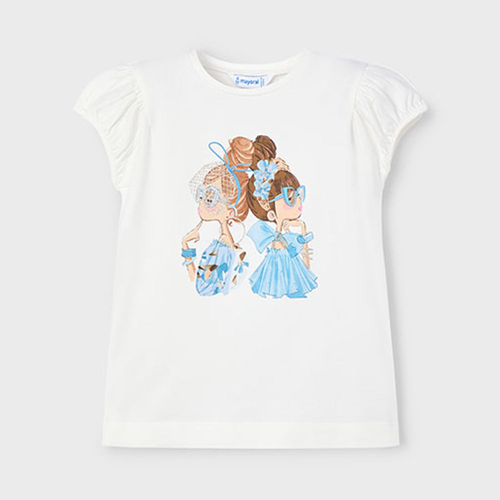 Mayoral Girls S/S Doll T-Shirt Natural 3003