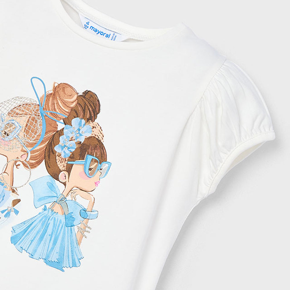 Mayoral Girls S/S Doll T-Shirt Natural 3003