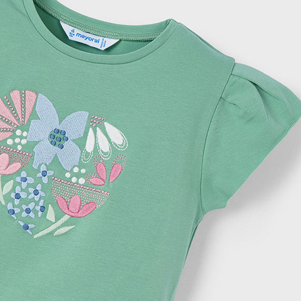 Mayoral Girls S/S T-Shirt Mint 3015