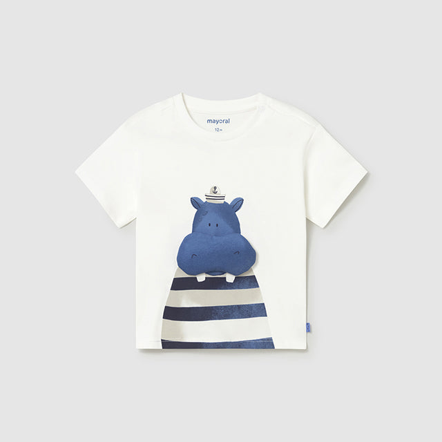 Mayoral cream Short Sleeve T-Shirt 1011