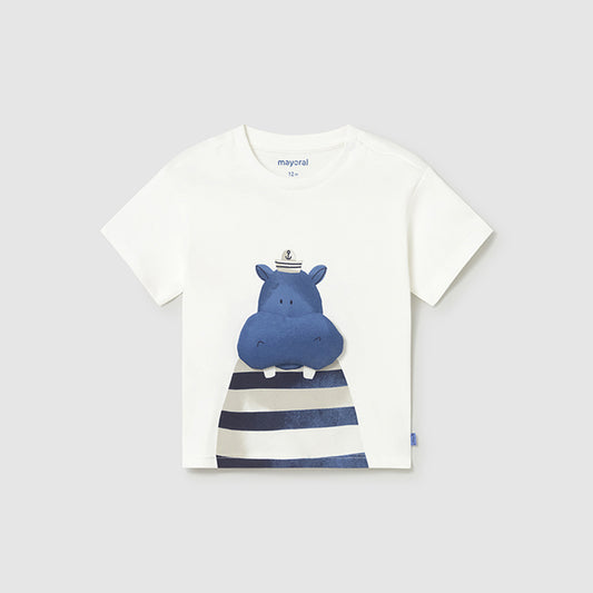 Mayoral cream Short Sleeve T-Shirt 1011