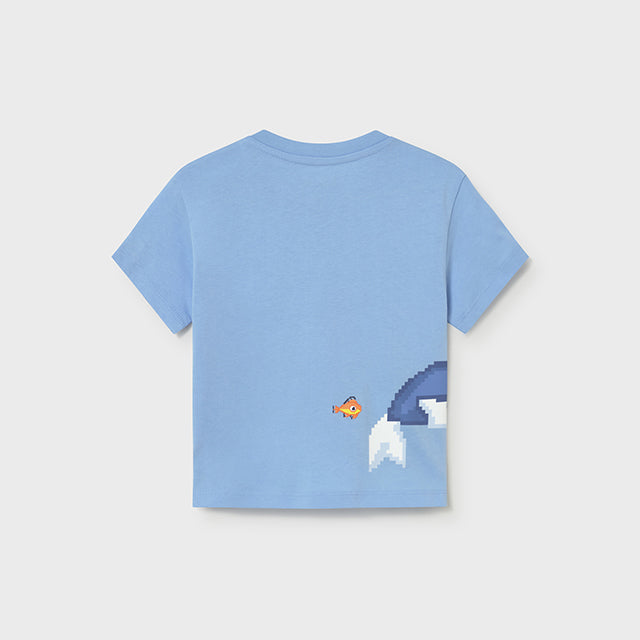 Mayoral Sky blue Positioned T-Shirt Short Sleeve 1013