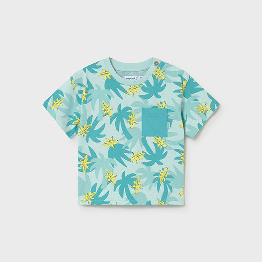 Mayoral Aquamarine Printed Short Sleeve t-shirt 1014