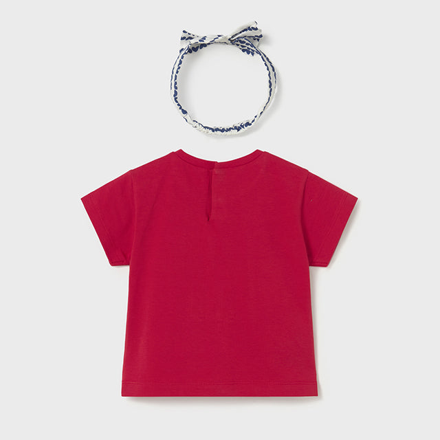 Mayoral Red Short Sleeve T-Shirt w/ headband 1081