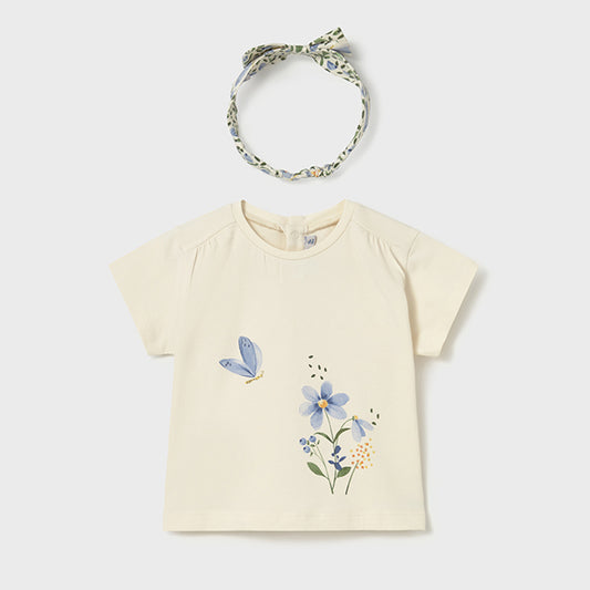 Mayoral Bone Short Sleeve T-Shirt w/ headband 1081