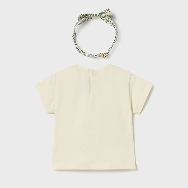 Mayoral Bone Short Sleeve T-Shirt w/ headband 1081