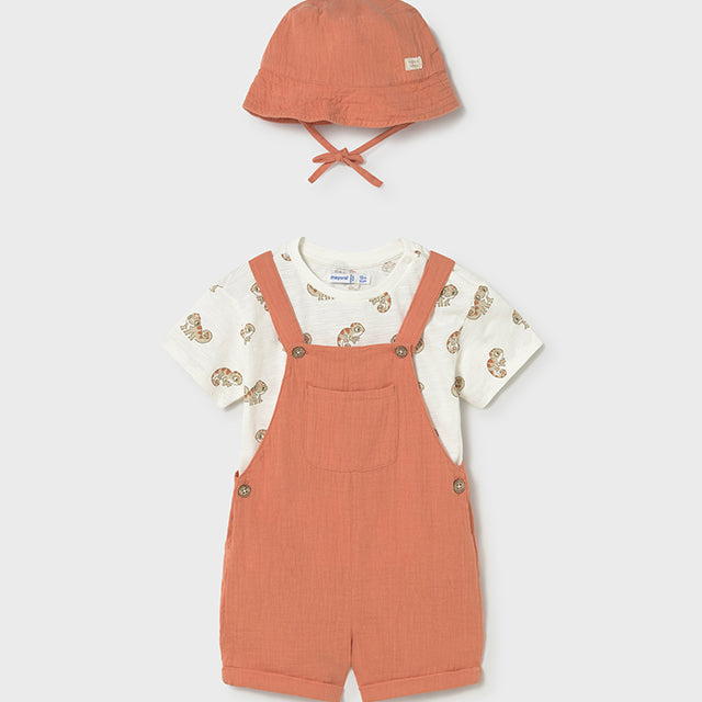 Mayoral Clay Dungaree 3 piece set 1663