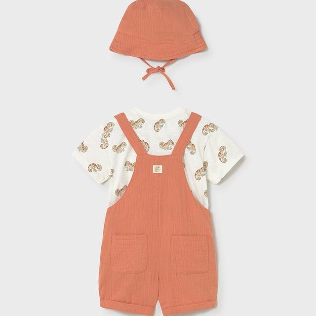 Mayoral Clay Dungaree 3 piece set 1663