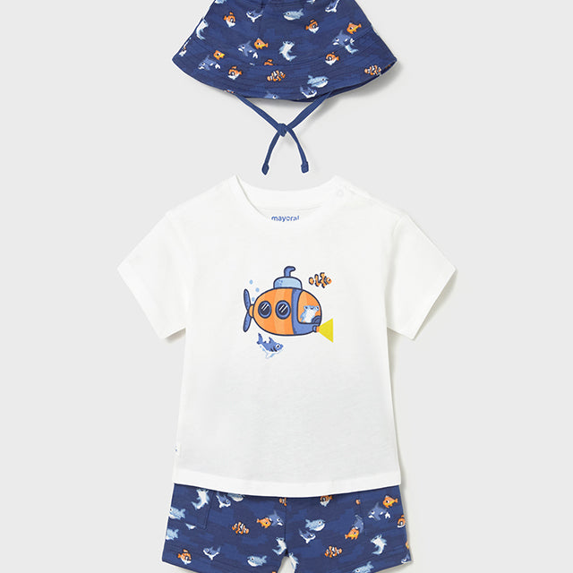 Mayoral Night Knit set w/ bucket hat 1667