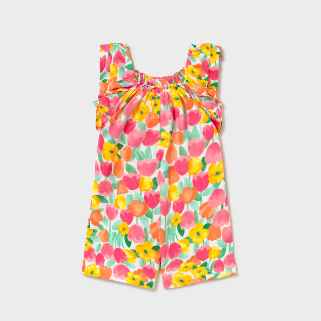 Mayoral Hibiscus Knit printed jumpsuit 1829