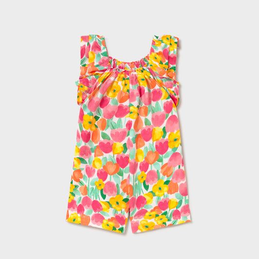 Mayoral Hibiscus Knit printed jumpsuit 1829