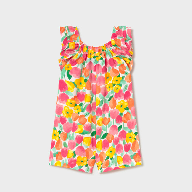 Mayoral Hibiscus Knit printed jumpsuit 1829