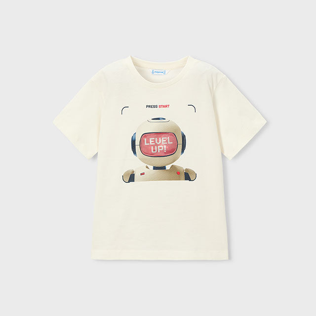 Mayoral Cream Lenticular T-Shirt Short Sleeve 3065