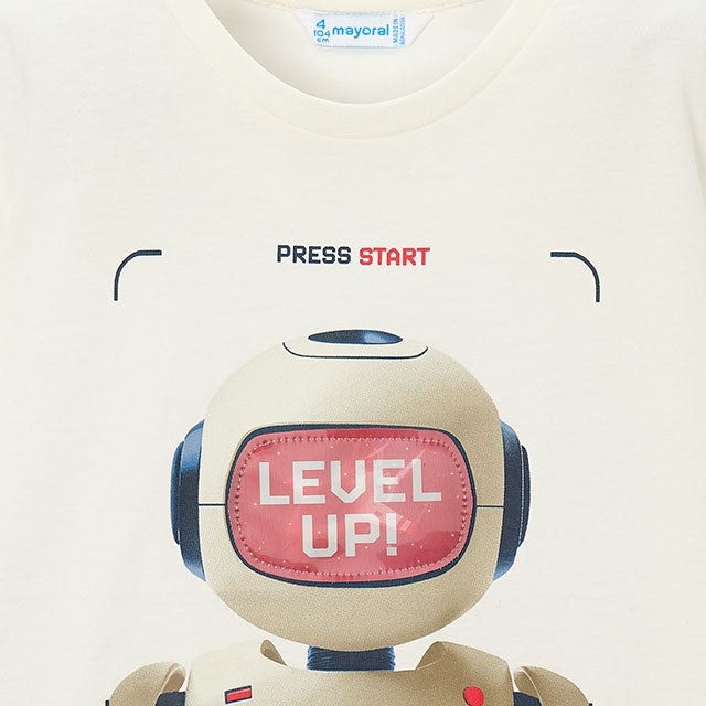 Mayoral Cream Lenticular T-Shirt Short Sleeve 3065