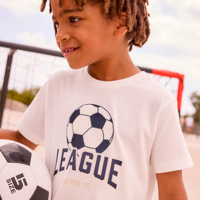 Mayoral Cream Shirt "league" applique 3074