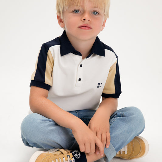 Mayoral cream Short Sleeve polo 3109
