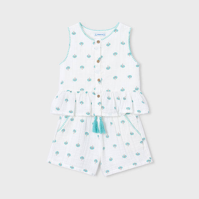 Mayoral Natural Printed shorts set 3229