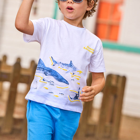 Mayoral Blue knit set shark 3610