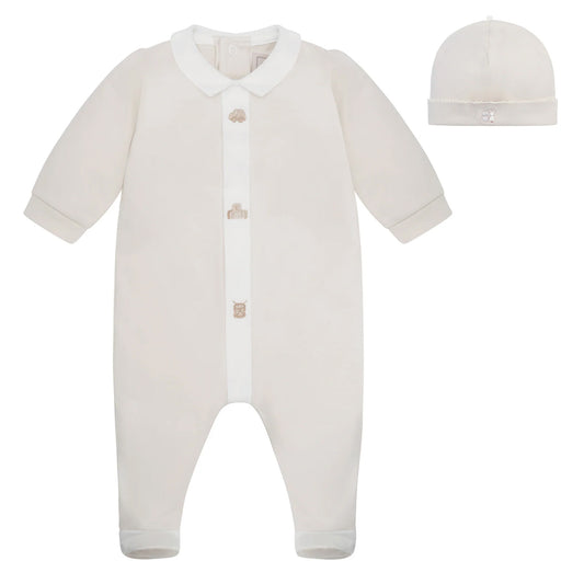 Emile et Rose Kent Stone Interlock AIO with toy emb white placket & Hat 2617ST
