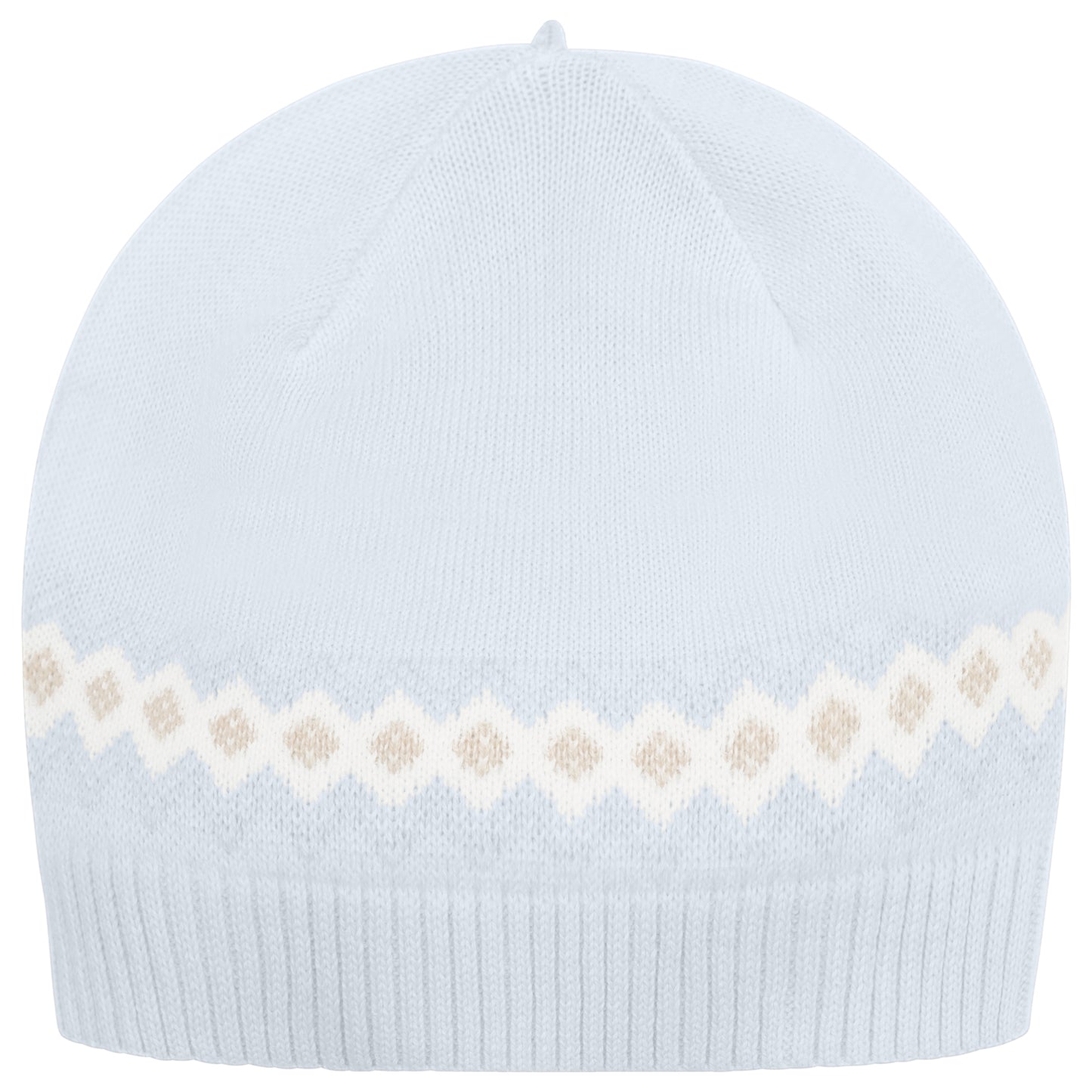 Emile Et Rose Kristian Blue Knitted All In One With Bear & Fairisle Design, Hat 2622PB