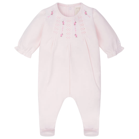 Emile Et Rose Kerry Pink Interlock All In One With Smocking Effect Yoke 2625PP