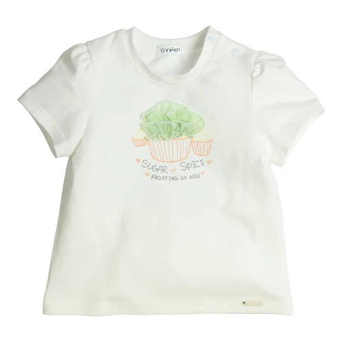 Gymp Girls T-Shirt Aerobic Sugar Spice Off White 353-6386-10