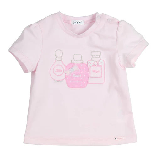 Gymp Girls T-Shirt Aerobic Little Sweet Magic Pink White 353-6391-10
