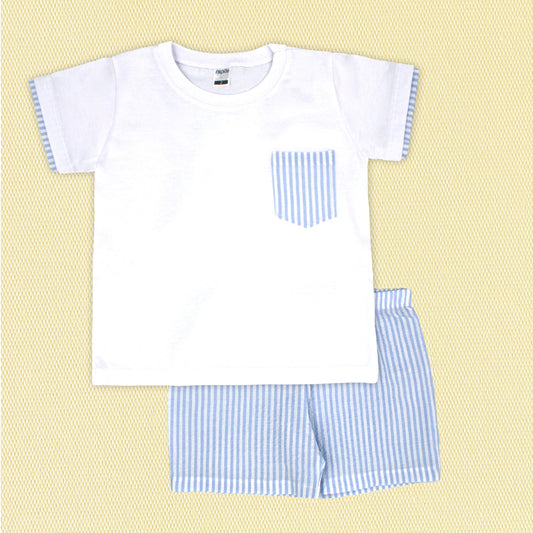 Rapife Boys T-Shirt & Bermuda Sky Blue 4150S26