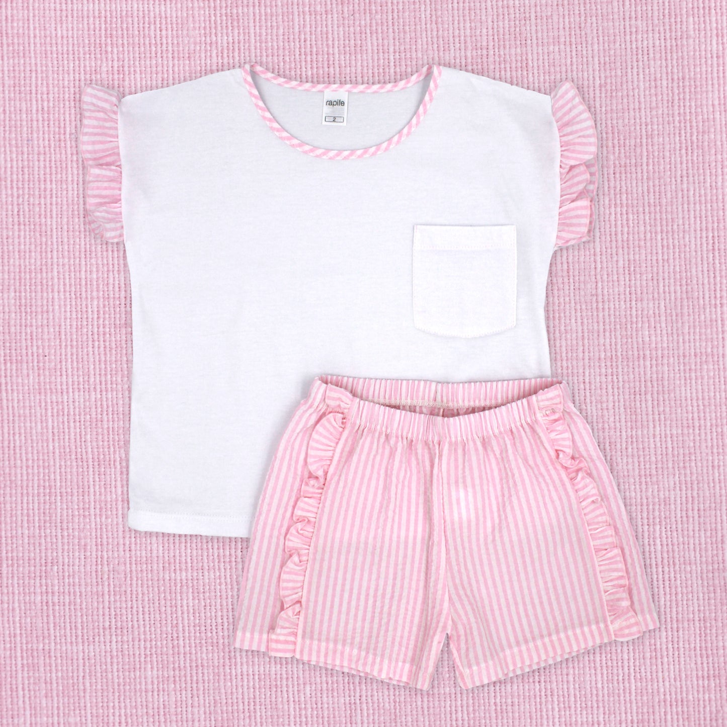 Rapife Girls T-Shirt & Bermuda Pink 4151S26