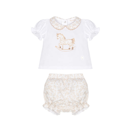 Patachou Baby Girl Set - Knit Pink Toile De Jouy CON4233010P