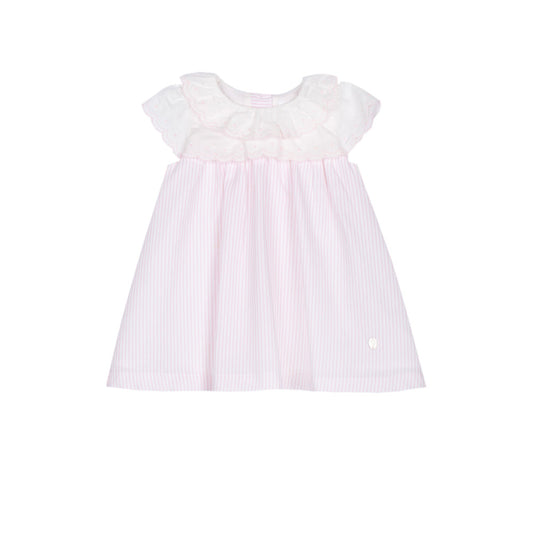 Patachou Baby Girl Dress- Woven Pink Stripes VT4233026PS