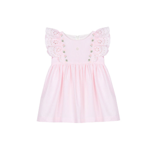 Patachou Girl Dress - Woven Pink Stripes VET4233243PS