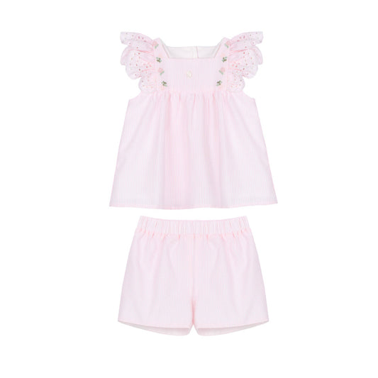 Patachou Girl Set 2 Pieces - Woven Pink Stripes CON4233246PS