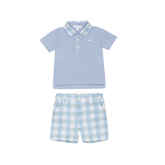 Patachou Boy Set - Woven Blue Green CON4233302BG