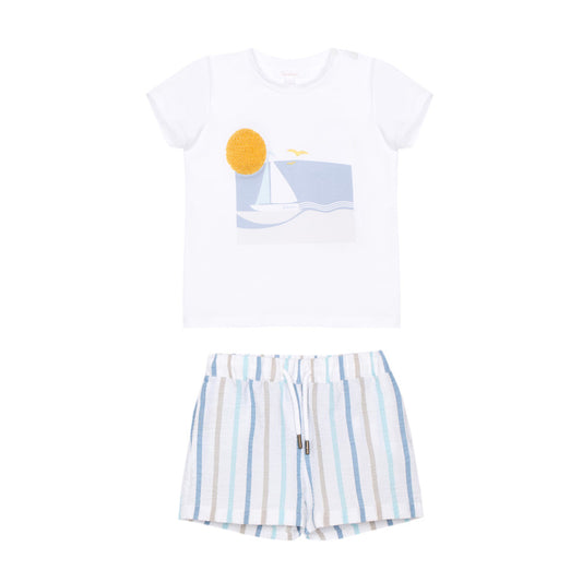 Patachou Baby Boy Set - Knit White CON4233340W