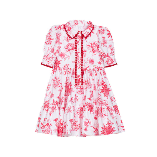 Patachou Girl Dress - Woven Red Blossom VET4233443RB