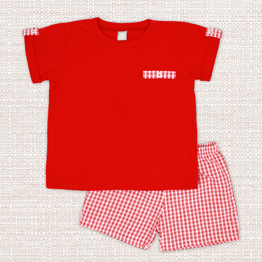 Rapife Boys T-Shirt & Bermuda Red 4650S26