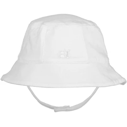 Emile Et Rose Gibson Boys White Jersey Bucket Hat With Chin Strap 4777WH