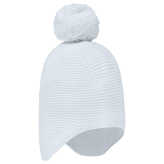 Emile Et Rose Kenton Blue Knitted Hat With Ear Flaps & Pom-Pom 4790PB