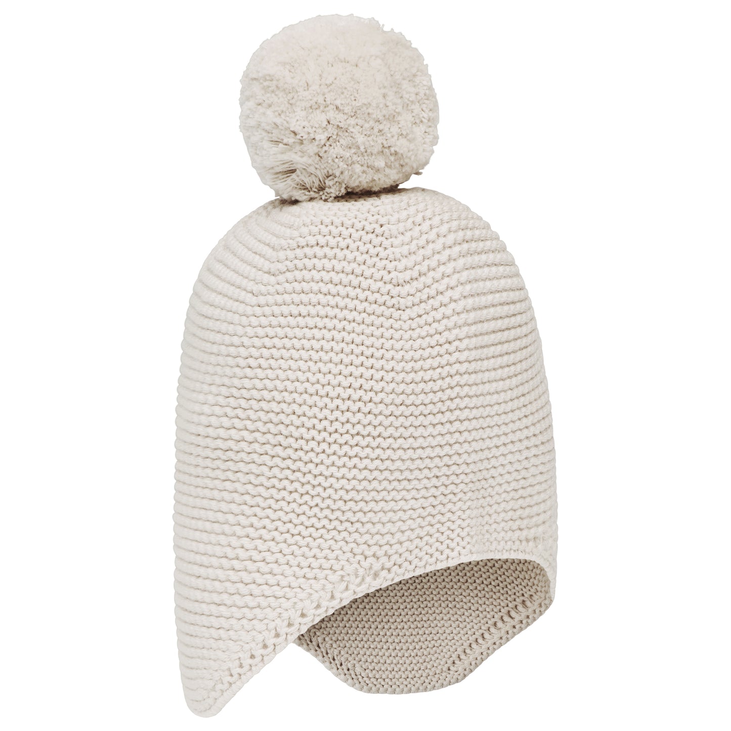 Emile Et Rose Kenton Stone Knitted Hat With Ear Flaps & Pom-Pom 4790ST