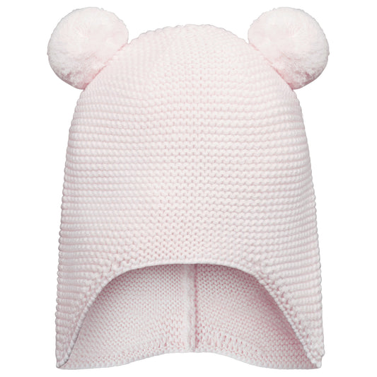 Emile Et Rose Kirsty Pink Knitted Hat With Ear Flaps & Double Pom-Pom 4791PP