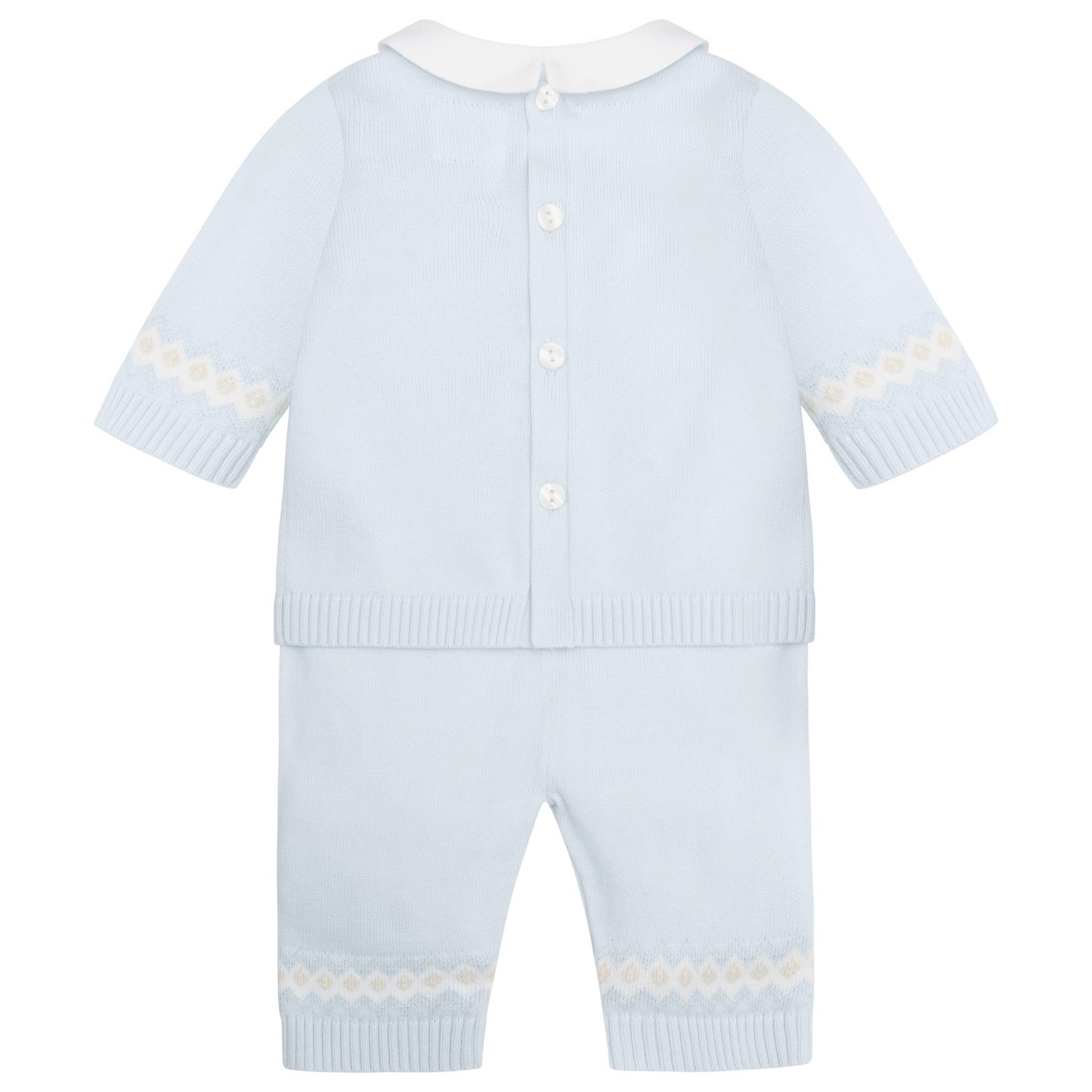 Emile Et Rose Kipling Blue Knit 2 Piece Bear & Fairisle Jumper, Leggings & Hat 6512PB