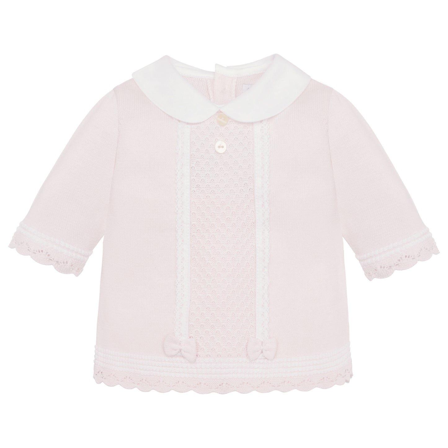 Emile Et Rose Kacey Pink Knit 2 Piece, Central Lace Panel, Pretty Hems & Trousers 6517PP